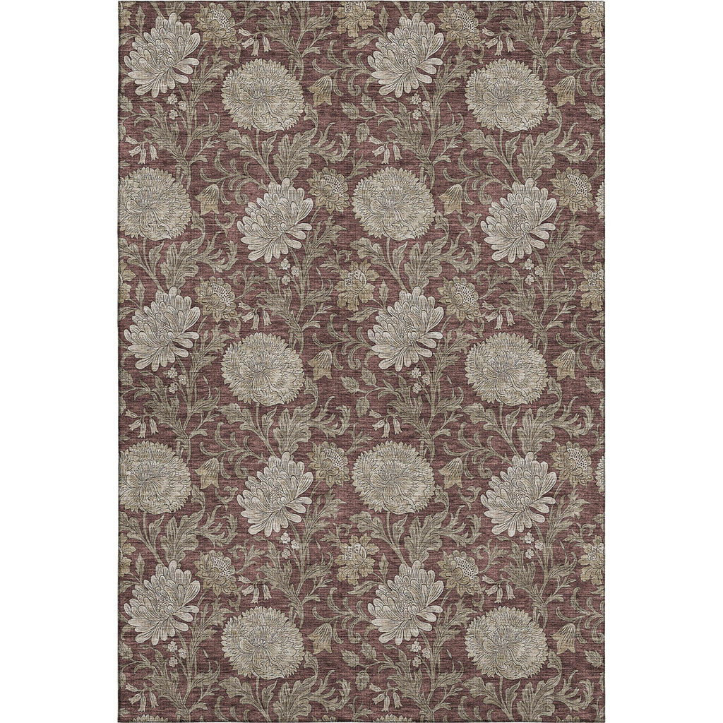 Piper Looms Mayfield Floral AMF677 Merlot Machine Washable Area Rug main image