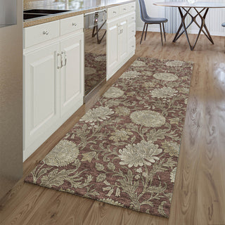 Piper Looms Mayfield Floral AMF677 Merlot Machine Washable Area Rug Runner Lifestyle Image Feature