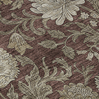 Piper Looms Mayfield Floral AMF677 Merlot Machine Washable Area Rug Swatch Image