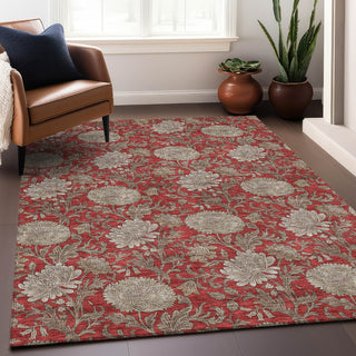 Piper Looms Mayfield Floral AMF677 Red Machine Washable Area Rug Lifestyle Image Feature