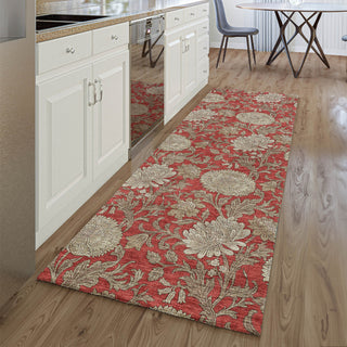 Piper Looms Mayfield Floral AMF677 Red Machine Washable Area Rug Runner Lifestyle Image Feature