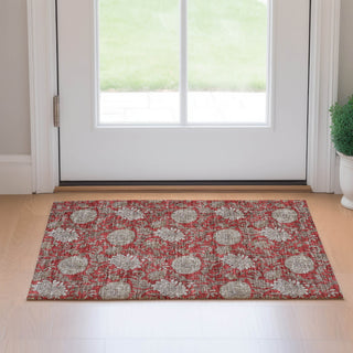 Piper Looms Mayfield Floral AMF677 Red Machine Washable Area Rug Scatter Lifestyle Image Feature