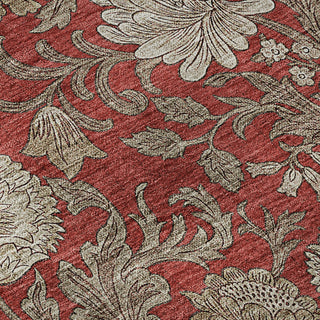 Piper Looms Mayfield Floral AMF677 Red Machine Washable Area Rug Swatch Image