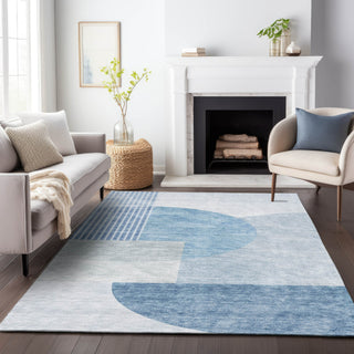 Piper Looms Mayfield Modern AMF678 Blue Machine Washable Area Rug Lifestyle Image Feature
