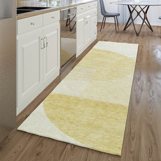 Piper Looms Mayfield Modern AMF678 Gold Machine Washable Area Rug Runner Lifestyle Image Feature