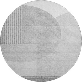 Piper Looms Mayfield Modern AMF678 Gray Machine Washable Area Rug Round Main Image