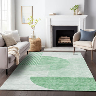 Piper Looms Mayfield Modern AMF678 Green Machine Washable Area Rug Lifestyle Image Feature