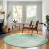 Piper Looms Mayfield Modern AMF678 Green Machine Washable Area Rug Round Lifestyle Image Feature