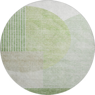 Piper Looms Mayfield Modern AMF678 Olive Machine Washable Area Rug Round Main Image
