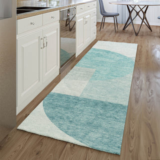 Piper Looms Mayfield Modern AMF678 Teal Machine Washable Area Rug Runner Lifestyle Image Feature