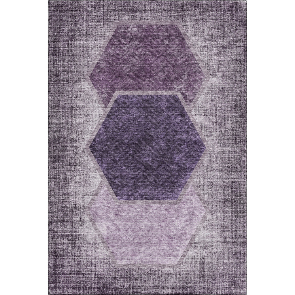 Piper Looms Mayfield Geometric AMF679 Eggplant Machine Washable Area Rug main image