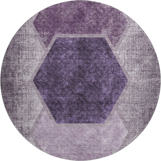 Piper Looms Mayfield Geometric AMF679 Eggplant Machine Washable Area Rug Round Main Image