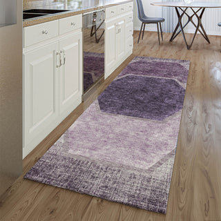 Piper Looms Mayfield Geometric AMF679 Eggplant Machine Washable Area Rug Runner Lifestyle Image Feature
