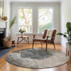 Piper Looms Mayfield Geometric AMF679 Fudge Machine Washable Area Rug Round Lifestyle Image Feature