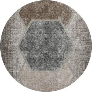 Piper Looms Mayfield Geometric AMF679 Fudge Machine Washable Area Rug Round Main Image