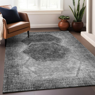 Piper Looms Mayfield Geometric AMF679 Gray Machine Washable Area Rug Lifestyle Image Feature