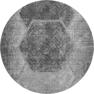 Piper Looms Mayfield Geometric AMF679 Gray Machine Washable Area Rug Round Main Image