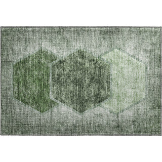 Piper Looms Mayfield Geometric AMF679 Olive Machine Washable Area Rug Scatter Main Image