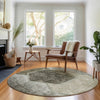 Piper Looms Mayfield Geometric AMF679 Taupe Machine Washable Area Rug Round Lifestyle Image Feature