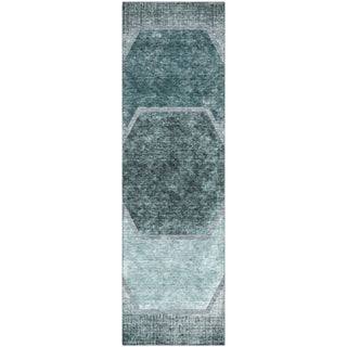 Piper Looms Mayfield Geometric AMF679 Teal Machine Washable Area Rug Runner Main Image