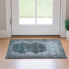 Piper Looms Mayfield Geometric AMF679 Teal Machine Washable Area Rug Scatter Lifestyle Image Feature