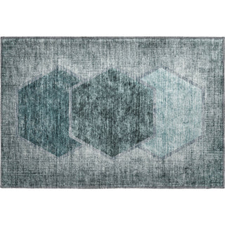 Piper Looms Mayfield Geometric AMF679 Teal Machine Washable Area Rug Scatter Main Image