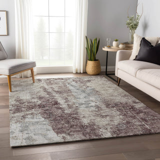 Piper Looms Mayfield Soft Abstract AMF68 Plum Machine Washable Area Rug Lifestyle Image Feature