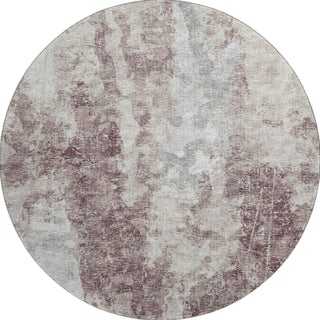 Piper Looms Mayfield Soft Abstract AMF68 Plum Machine Washable Area Rug Round Main Image