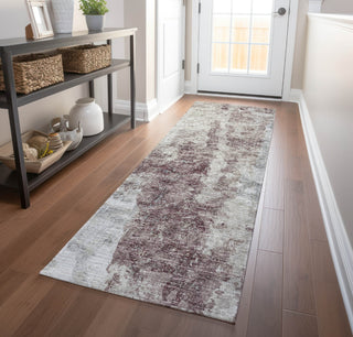 Piper Looms Mayfield Soft Abstract AMF68 Plum Machine Washable Area Rug Runner Lifestyle Image Feature
