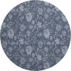 Piper Looms Mayfield Floral AMF680 Blue Machine Washable Area Rug Round Main Image