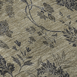 Piper Looms Mayfield Floral AMF680 Brown Machine Washable Area Rug Swatch Image