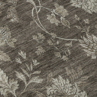 Piper Looms Mayfield Floral AMF680 Chocolate Machine Washable Area Rug Swatch Image