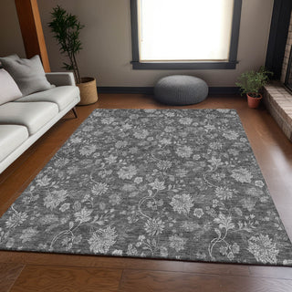 Piper Looms Mayfield Floral AMF680 Gray Machine Washable Area Rug Lifestyle Image Feature