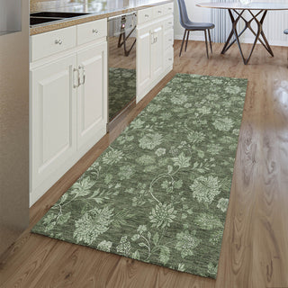 Piper Looms Mayfield Floral AMF680 Olive Machine Washable Area Rug Runner Lifestyle Image Feature