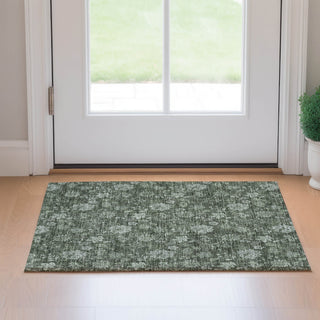 Piper Looms Mayfield Floral AMF680 Olive Machine Washable Area Rug Scatter Lifestyle Image Feature
