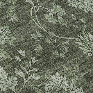 Piper Looms Mayfield Floral AMF680 Olive Machine Washable Area Rug Swatch Image