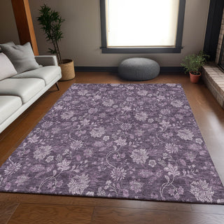 Piper Looms Mayfield Floral AMF680 Plum Machine Washable Area Rug Lifestyle Image Feature