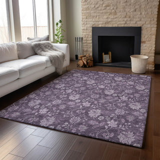 Piper Looms Mayfield Floral AMF680 Plum Machine Washable Area Rug Lifestyle Image Feature