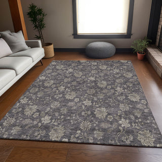 Piper Looms Mayfield Floral AMF680 Taupe Machine Washable Area Rug Lifestyle Image Feature