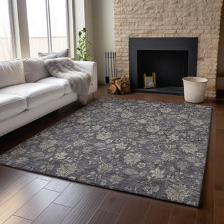 Piper Looms Mayfield Floral AMF680 Taupe Machine Washable Area Rug Lifestyle Image Feature