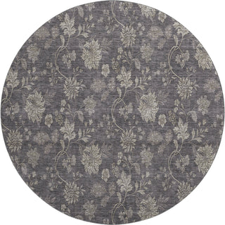 Piper Looms Mayfield Floral AMF680 Taupe Machine Washable Area Rug Round Main Image