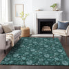 Piper Looms Mayfield Floral AMF680 Teal Machine Washable Area Rug Lifestyle Image Feature