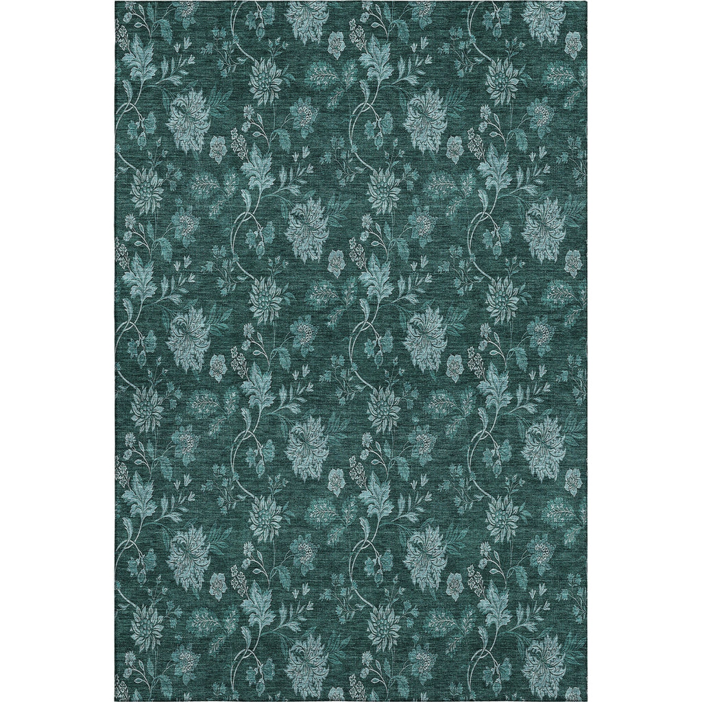 Piper Looms Mayfield Floral AMF680 Teal Machine Washable Area Rug main image