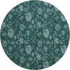 Piper Looms Mayfield Floral AMF680 Teal Machine Washable Area Rug Round Main Image
