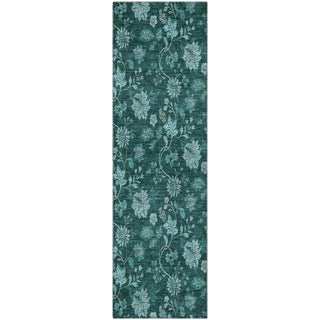 Piper Looms Mayfield Floral AMF680 Teal Machine Washable Area Rug Runner Main Image