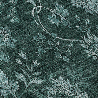 Piper Looms Mayfield Floral AMF680 Teal Machine Washable Area Rug Swatch Image