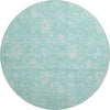 Piper Looms Mayfield Floral AMF681 Aqua Machine Washable Area Rug Round Main Image
