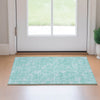 Piper Looms Mayfield Floral AMF681 Aqua Machine Washable Area Rug Scatter Lifestyle Image Feature