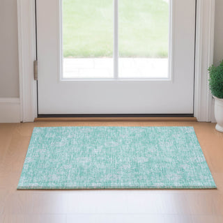 Piper Looms Mayfield Floral AMF681 Aqua Machine Washable Area Rug Scatter Lifestyle Image Feature