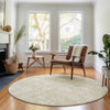 Piper Looms Mayfield Floral AMF681 Beige Machine Washable Area Rug Round Lifestyle Image Feature